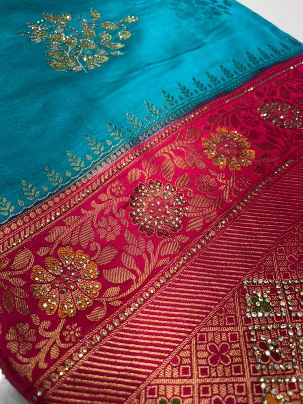 Banarasi_Silk_Saree_With_Zari_Work_-__Teal_blue