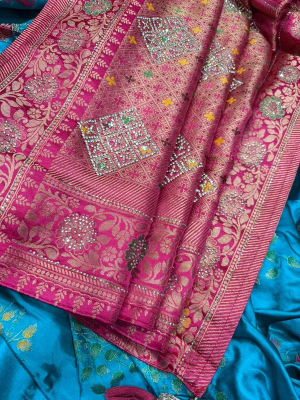 Banarasi_Silk_Saree_With_Zari_Work_-__Teal_blue