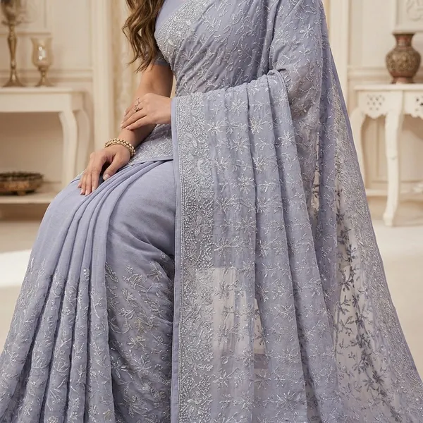 Elegant_Lavender_Embellished_Saree_With_Blouse