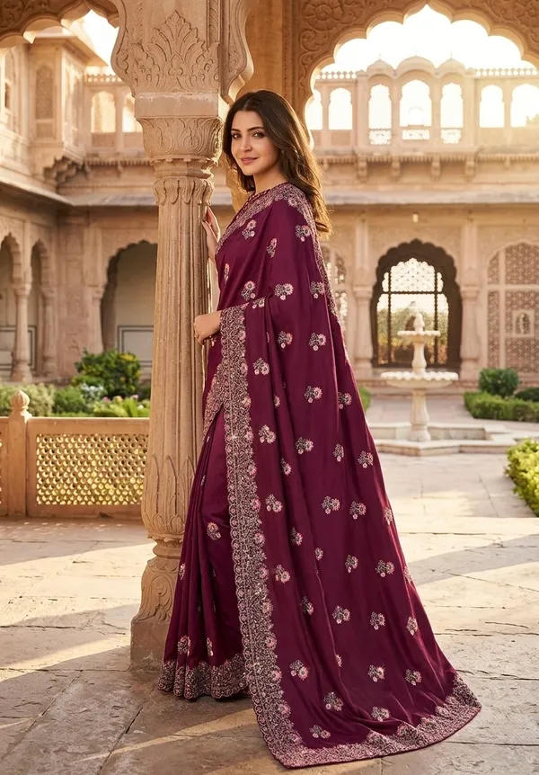 Elegant_Purple_Embroidered_Saree_With_Floral_Motifs