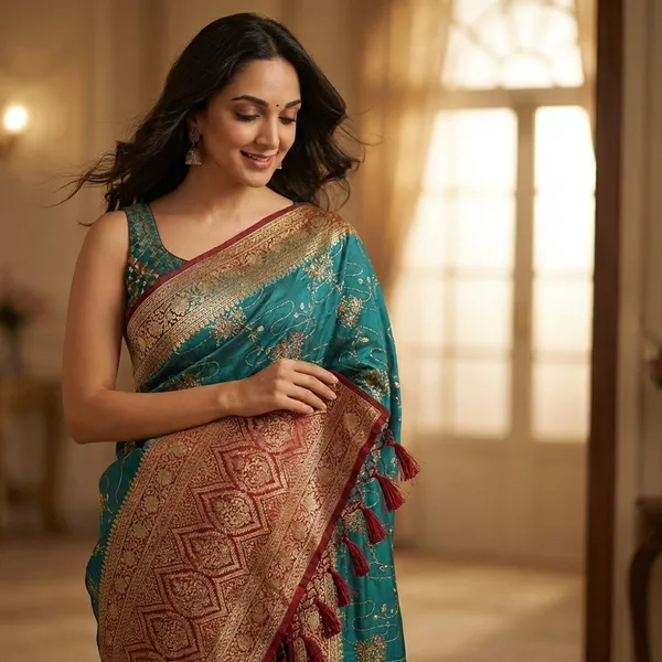 Elegant_Teal_Banarasi_Silk_Saree_With_Rich_Zari_Work