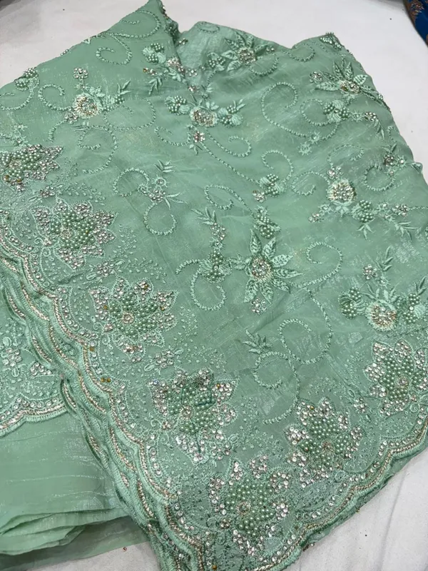 Pista_Green_Embroidered_Saree_With_Sequin_And_Bead_Work