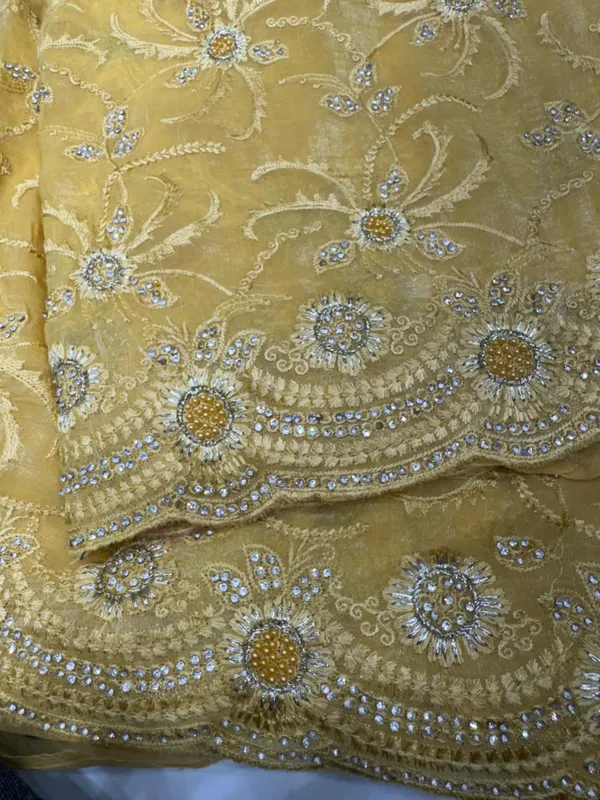 Golden_Yellow_Embroidered_Georgette_Saree_With_Sequin_And_Stone_Work