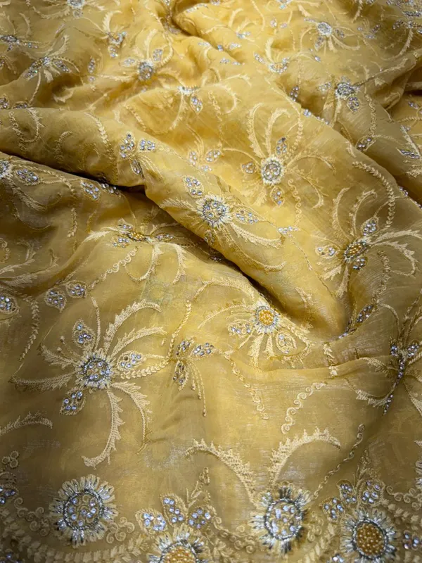 Golden_Yellow_Embroidered_Georgette_Saree_With_Sequin_And_Stone_Work