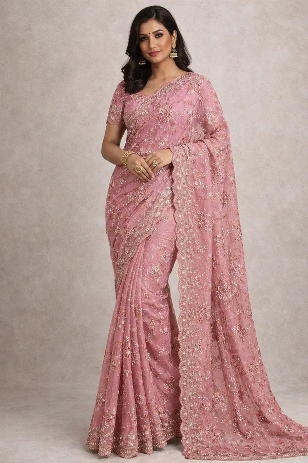 Pink_Embellished_Saree_With_Sequin_And_Stone_Work
