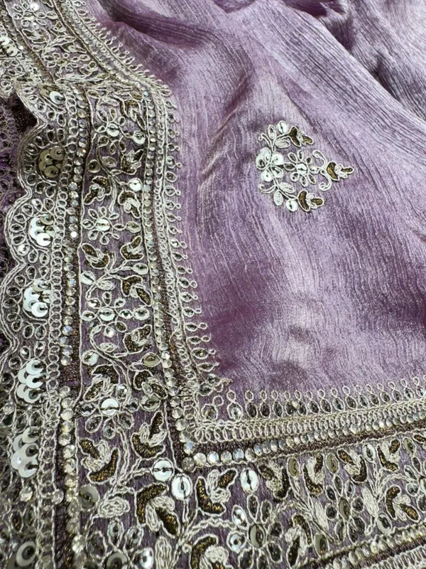 Purple_Embroidered_Silk_Saree_With_Gold_Sequin_Border
