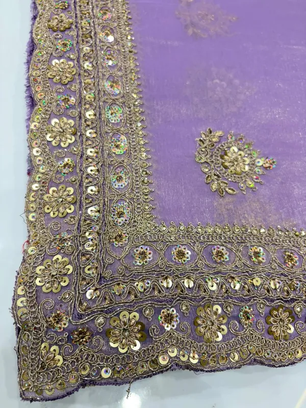 Purple_Embellished_Saree_With_Golden_Zari_Work