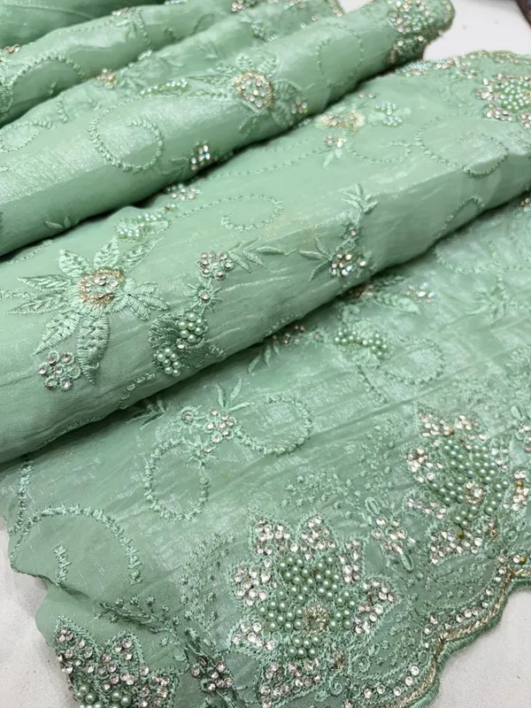 Pista_Green_Embroidered_Saree_With_Sequin_And_Bead_Work