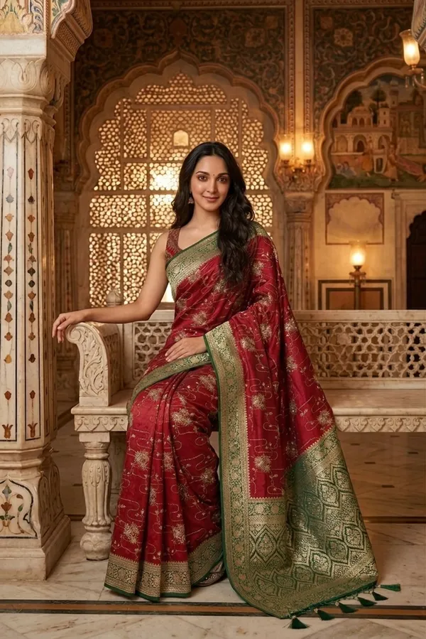Banarasi_Silk_Saree_With_Woven_Golden_Border