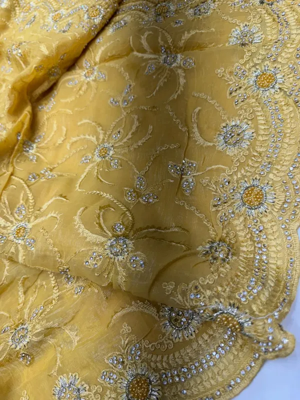 Golden_Yellow_Embroidered_Georgette_Saree_With_Sequin_And_Stone_Work