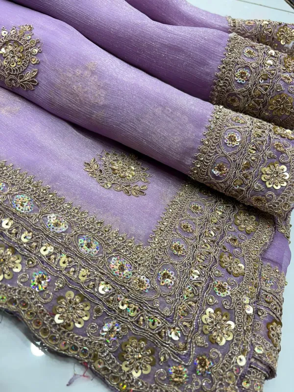 Purple_Embellished_Saree_With_Golden_Zari_Work