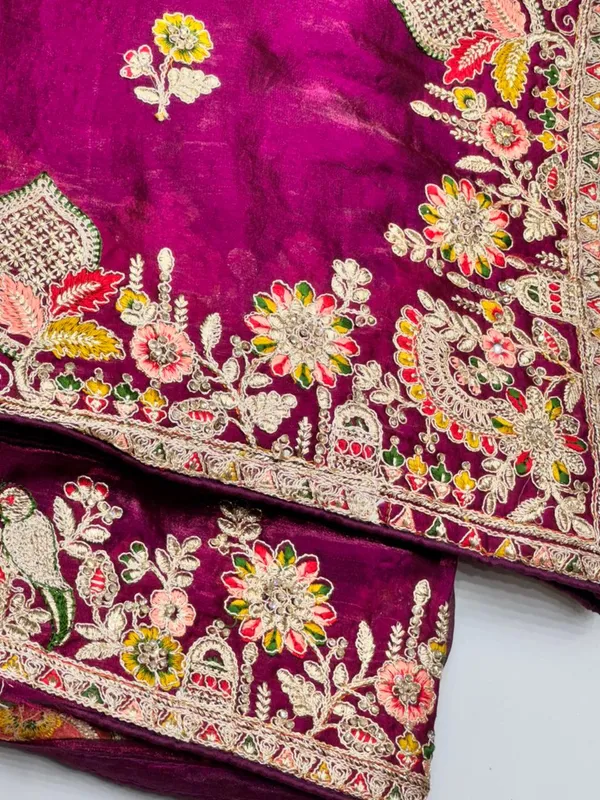 purple_Velvet_Embroidered_Saree_With_Heavy_Zari_And_Sequin_Work