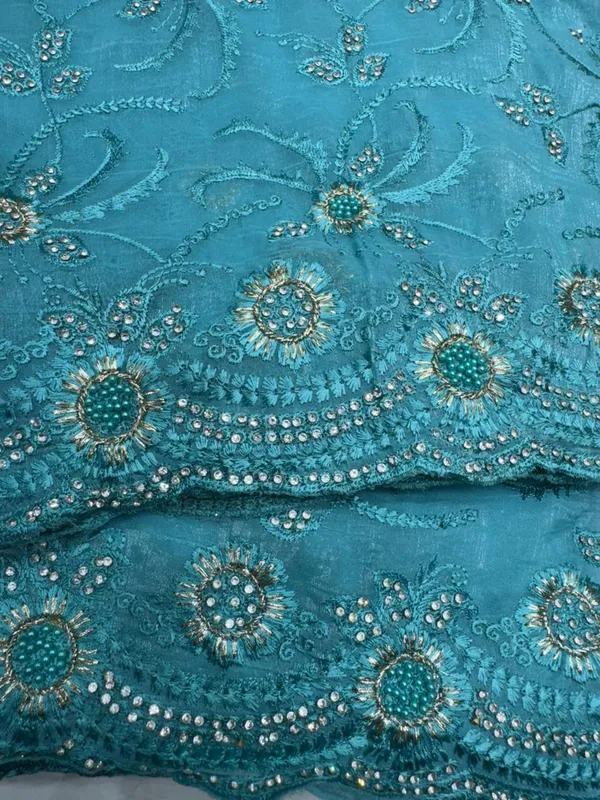 Teal_Blue_Embellished_Saree_With_Sequin_And_Bead_Work_-_Ethnic_Craft_Material