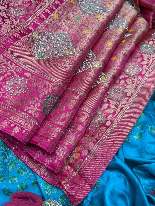 Banarasi_Silk_Saree_With_Zari_Work_-__Teal_blue
