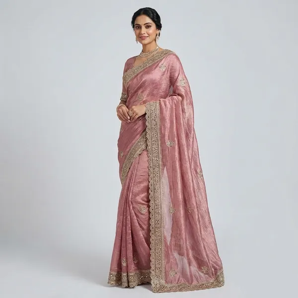Pink_Silk_Saree_With_Embroidered_Border_And_Gold_Embellishments