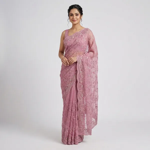 Embroidered_Rose_Pink_Saree_With_Sequin_And_Bead_Work