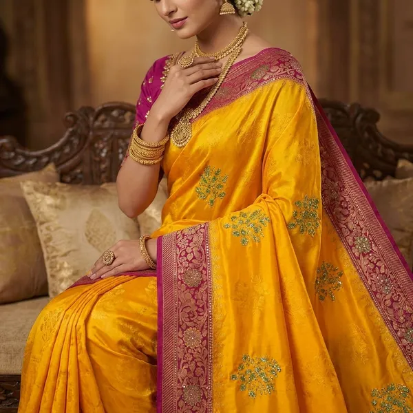 Banarasi_Silk_Saree_With_Zari_Work_-_mustard_With_YellowBorder