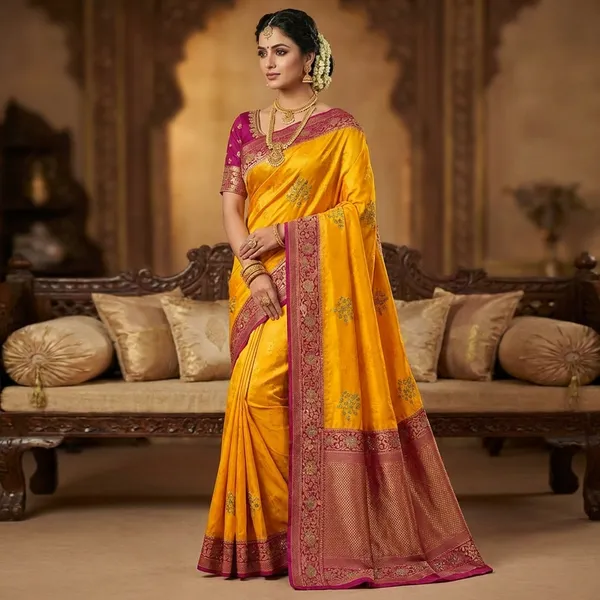 Banarasi_Silk_Saree_With_Zari_Work_-_mustard_With_YellowBorder
