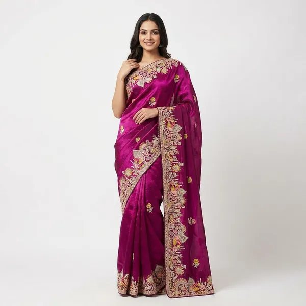 purple_Velvet_Embroidered_Saree_With_Heavy_Zari_And_Sequin_Work