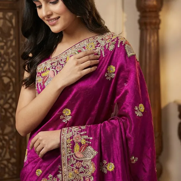 purple_Velvet_Embroidered_Saree_With_Heavy_Zari_And_Sequin_Work