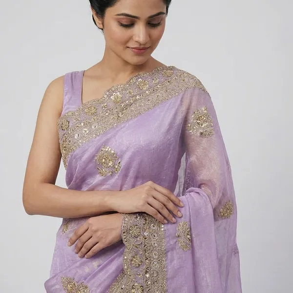 Purple_Embellished_Saree_With_Golden_Zari_Work
