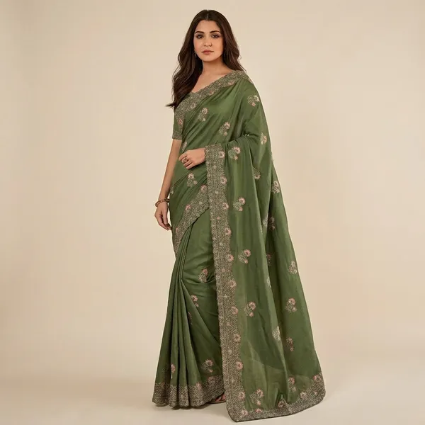 Elegant_Green_Embroidered_Saree_With_Floral_Motifs