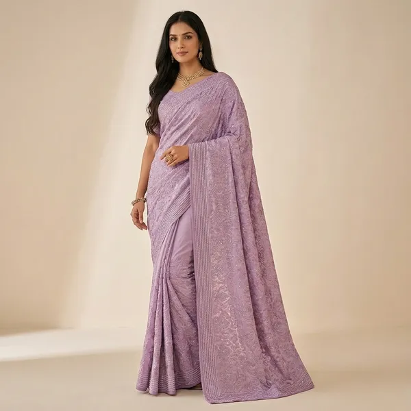 Lavender_Purple_Embroidered_Georgette_Saree