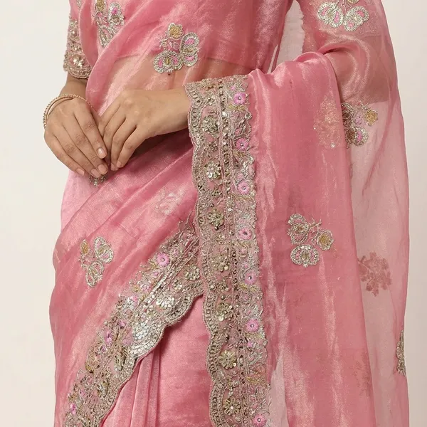 Pink_Organza_Saree_With_Silver_Cherry_Embroidery_And_Heavy_Border