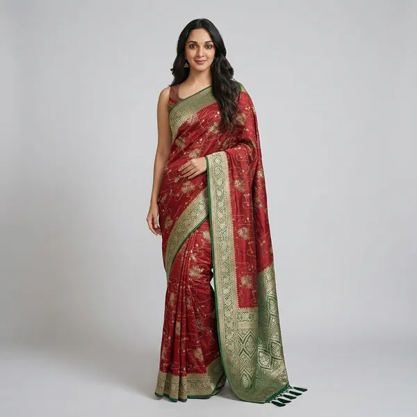 Banarasi_Silk_Saree_With_Woven_Golden_Border