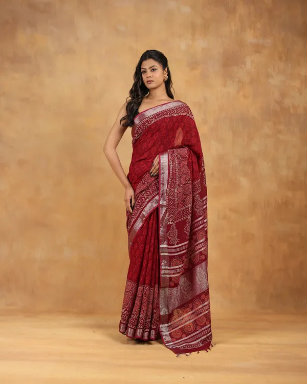 Linen_Hand_Block_Hand_Printed_Saree