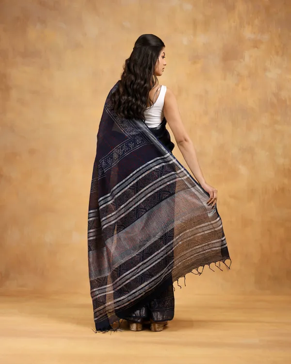 Linen_Hand_Block_Hand_Printed_Saree