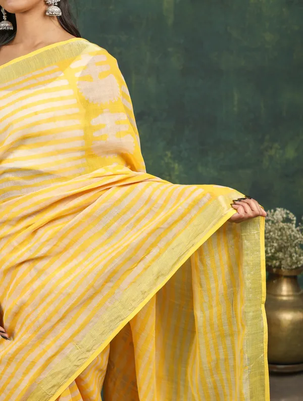 Linen_Hand_Block_Hand_Printed_Saree