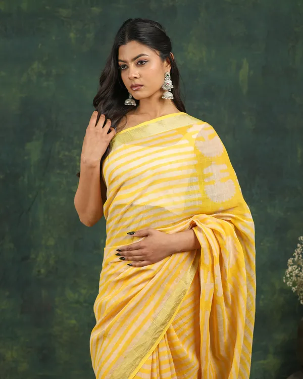 Linen_Hand_Block_Hand_Printed_Saree