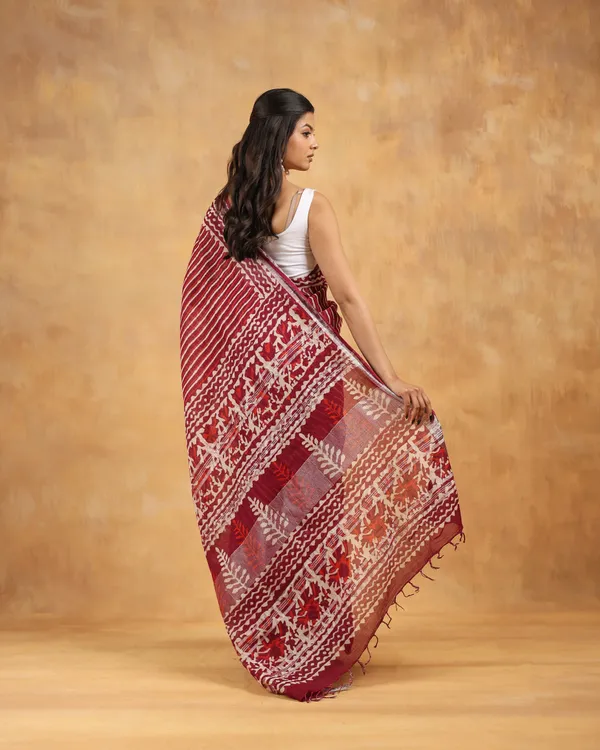Linen_Hand_Block_Hand_Printed_Saree