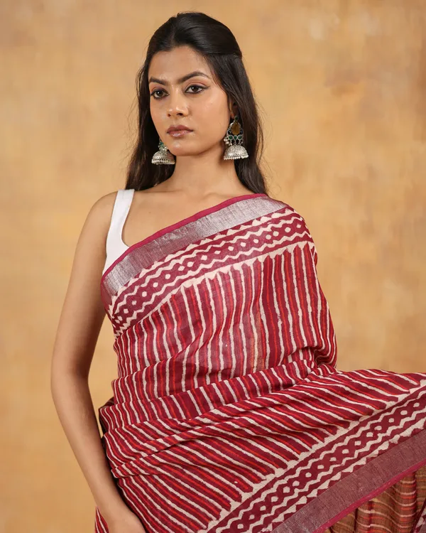 Linen_Hand_Block_Hand_Printed_Saree