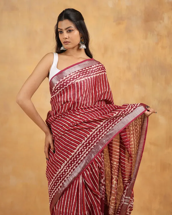 Linen_Hand_Block_Hand_Printed_Saree