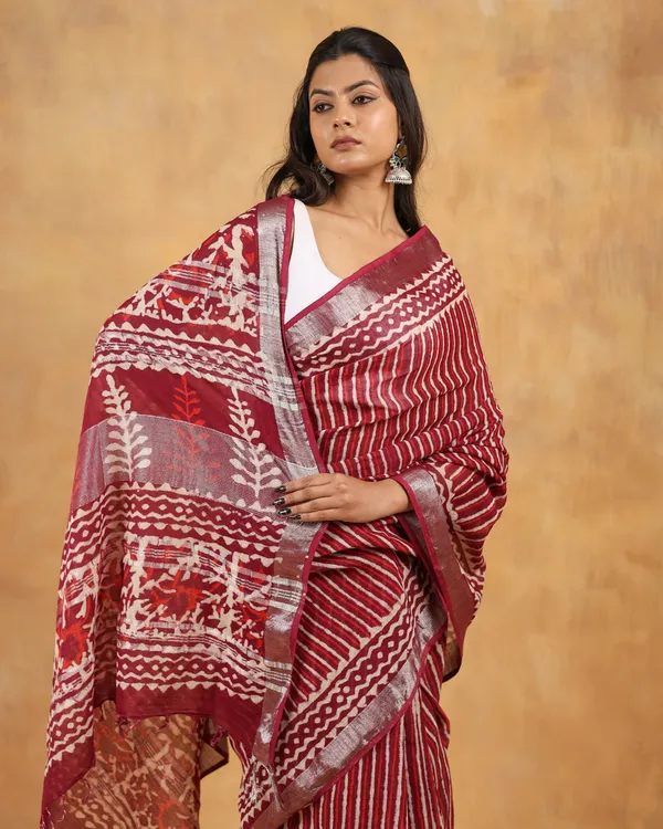 Linen_Hand_Block_Hand_Printed_Saree