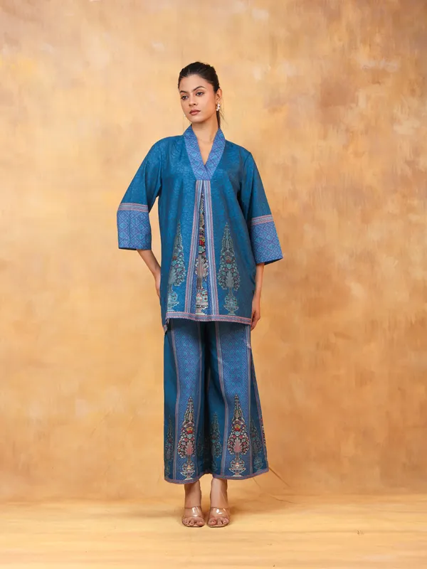 Blue_Printed_Ethnic_Kurta_Palazzo_Set_For_Women