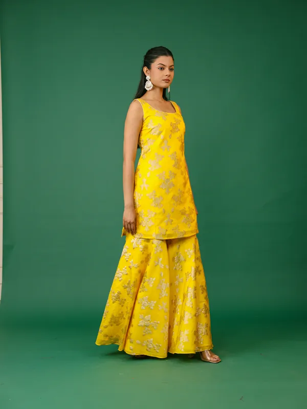 Yellow_Brocade_Kurta_Sharara_Set_With_Floral_Motifs