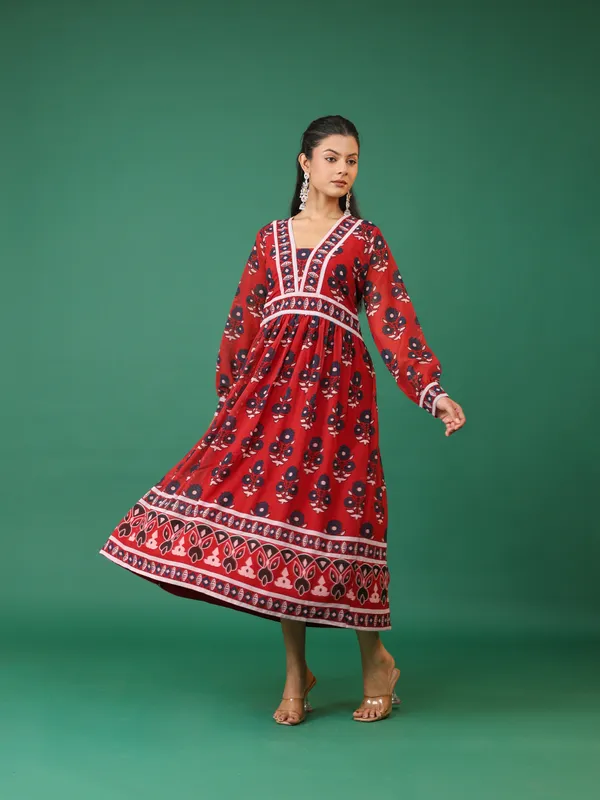 Red_Floral_Print_Anarkali_Midi_Dress_With_Long_Sleeves_And_V-Neck