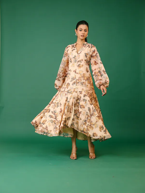 Floral_Print_Flared_Midi_Dress_With_Balloon_Sleeves