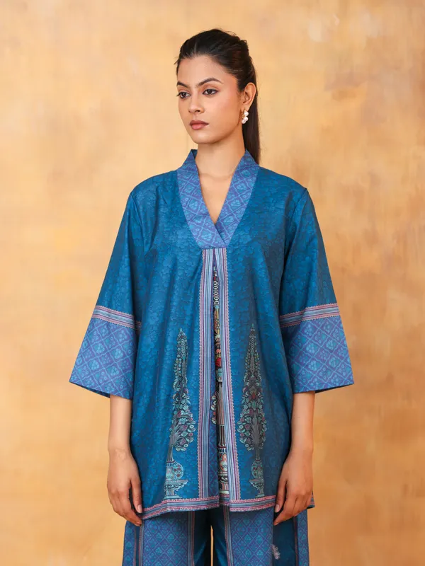 Blue_Printed_Ethnic_Kurta_Palazzo_Set_For_Women