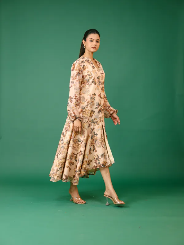 Floral_Print_Flared_Midi_Dress_With_Balloon_Sleeves
