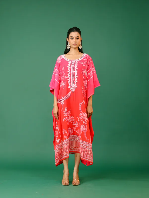 Pink_Embroidered_Kaftan_Dress_For_Women