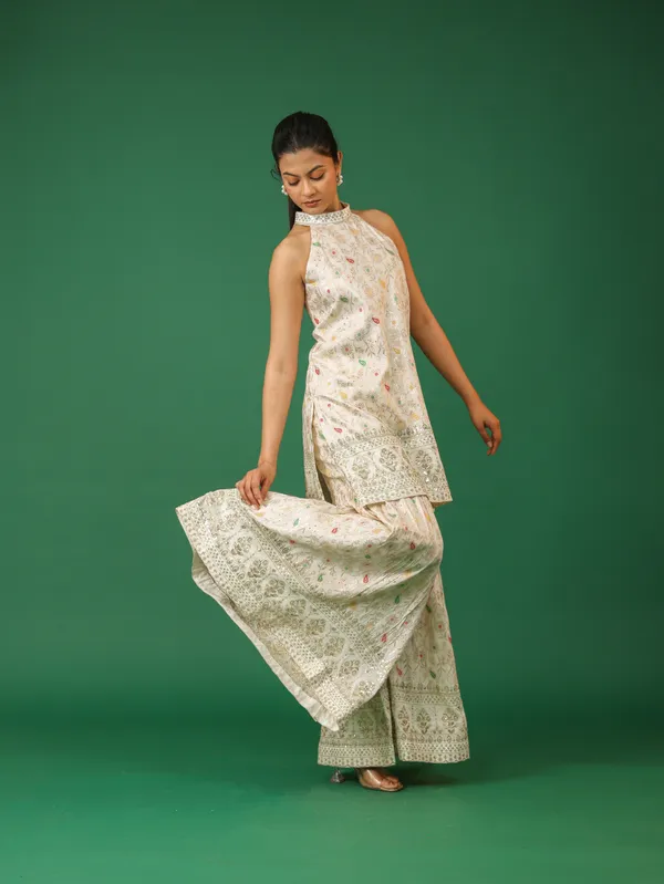 Ethnic_Embroidered_Halter_Neck_Kurta_With_Sharara_And_Dupatta_Set_-_Cream/Off-White