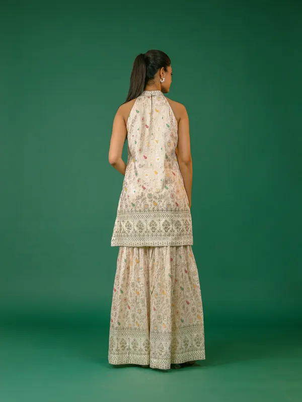 Ethnic_Embroidered_Halter_Neck_Kurta_With_Sharara_And_Dupatta_Set_-_Cream/Off-White