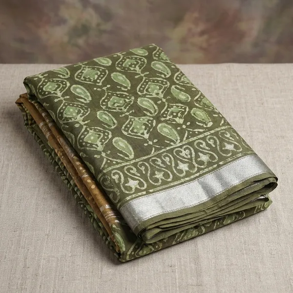 Olive_Silk_Printed_Saree