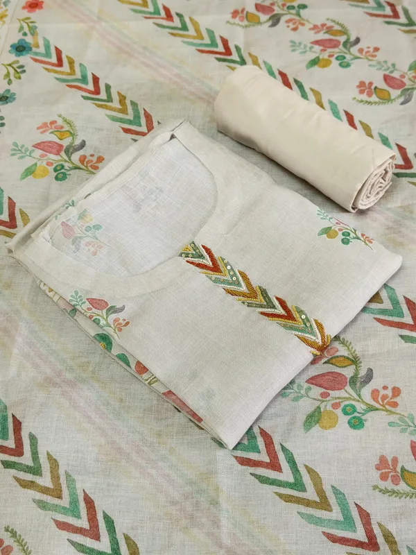 Off_White_Linen_Pastel_Floral_Print_And_Hand_Work_Neck_Unstitched_Suit_Set_For_Women