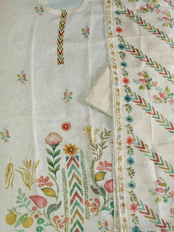 Off_White_Linen_Pastel_Floral_Print_And_Hand_Work_Neck_Unstitched_Suit_Set_For_Women