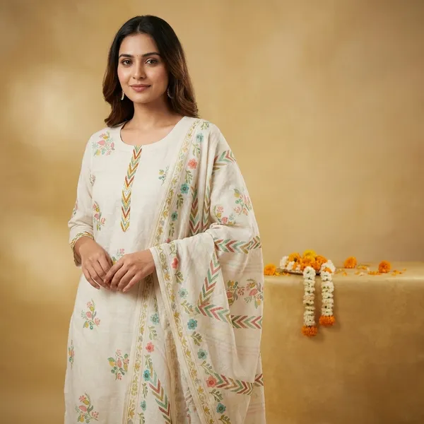 Off_White_Linen_Pastel_Floral_Print_And_Hand_Work_Neck_Unstitched_Suit_Set_For_Women